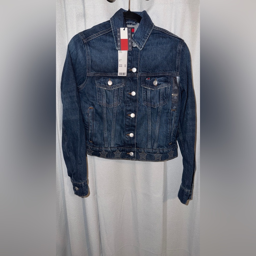 Tommy Hilfiger Metallic Stud Denim Trucker Jacket - Picture 3 of 9